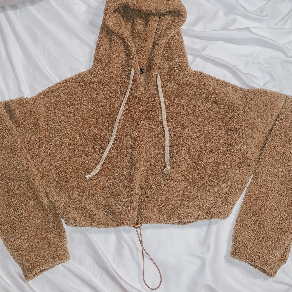 Cropped Fuzzy Hoodie